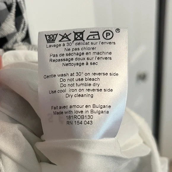 NWT Sezane Black and White Asymmetrical Ruffled Floral Dress - Picture 8 of 8